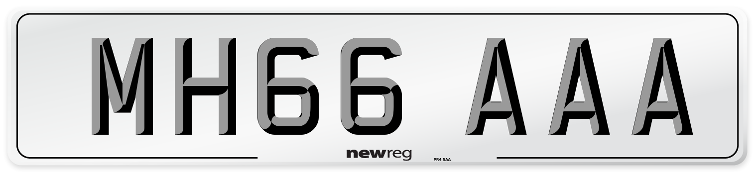 MH66 AAA Number Plate from New Reg